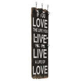 vidaXL Wall-Mounted Coat Rack with 6 Hooks HOME IS 120x40 cm
