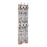vidaXL Wall-Mounted Coat Rack with 6 Hooks HOME IS 120x40 cm