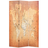 vidaXL Folding Room Divider World Map 120x170 cm Yellow