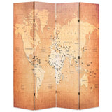 vidaXL Folding Room Divider World Map 120x170 cm Yellow