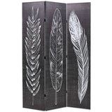 vidaXL Folding Room Divider Feathers 120x170 cm Black and White