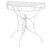 vidaXL Bijzettafel style vintage demi-rond 72x36x74 cm métal argent