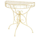 vidaXL Bijzettafel vintage stijl half rond 72x36x74 cm metaal zilver