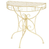 vidaXL Bijzettafel style vintage demi-rond 72x36x74 cm métal argent