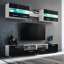 vidaXL Tv-wandmeubelset met LED-verlichting hoogglans wit 5-delig