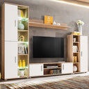 vidaXL Tv-wandmeubel met LED-verlichting Sonoma eiken