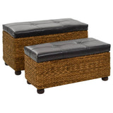 vidaXL 2-Piece Sofa Set Seagrass Grey