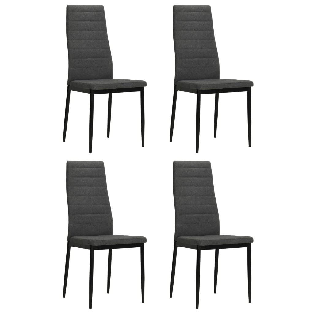 vidaXL Eetkamerstoelen 2 st stof donkergrijs