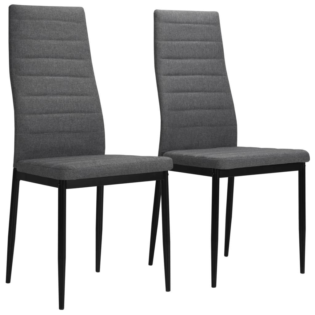 vidaXL Eetkamerstoelen 2 st stof donkergrijs