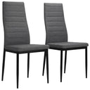 vidaXL Eetkamerstoelen 2 st stof donkergrijs