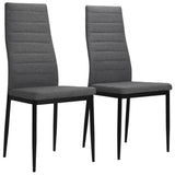 vidaXL Eetkamerstoelen 2 st stof donkergrijs