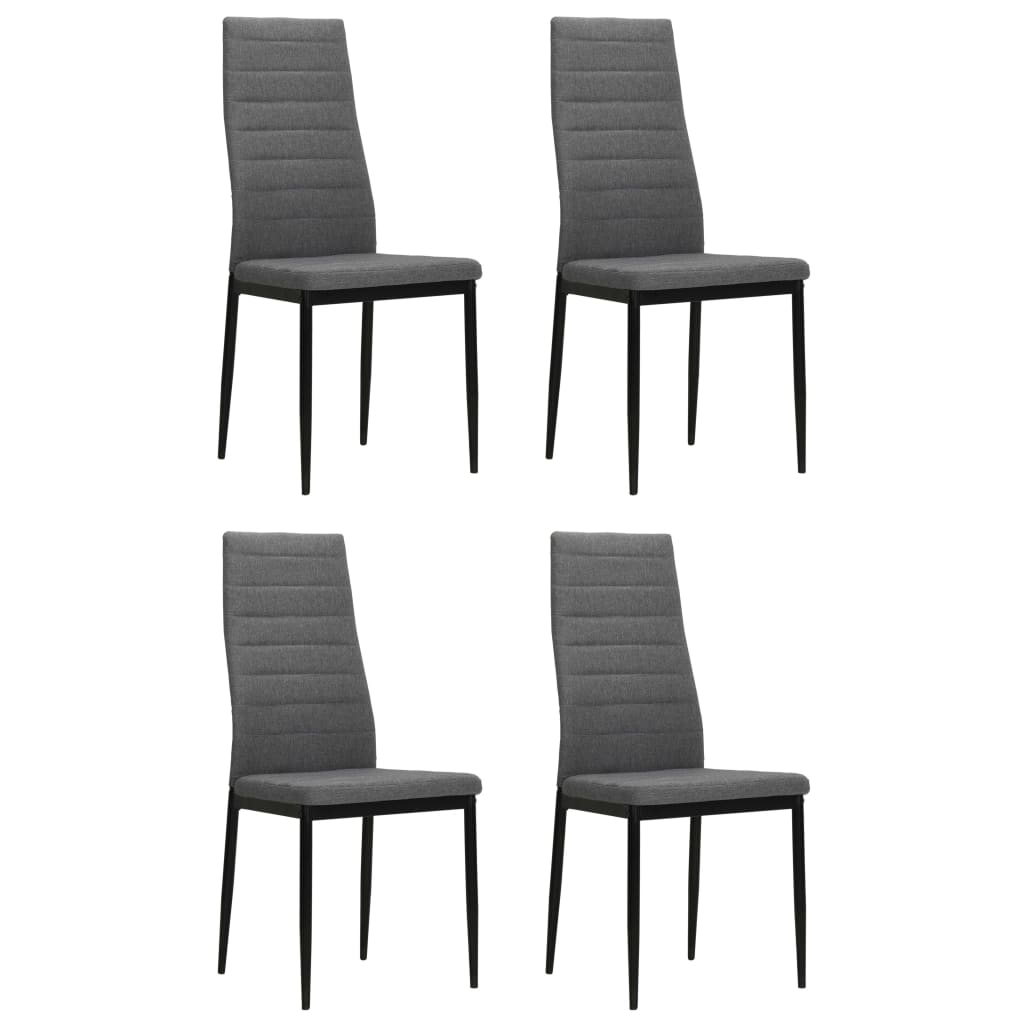 vidaXL Eetkamerstoelen 2 st stof donkergrijs