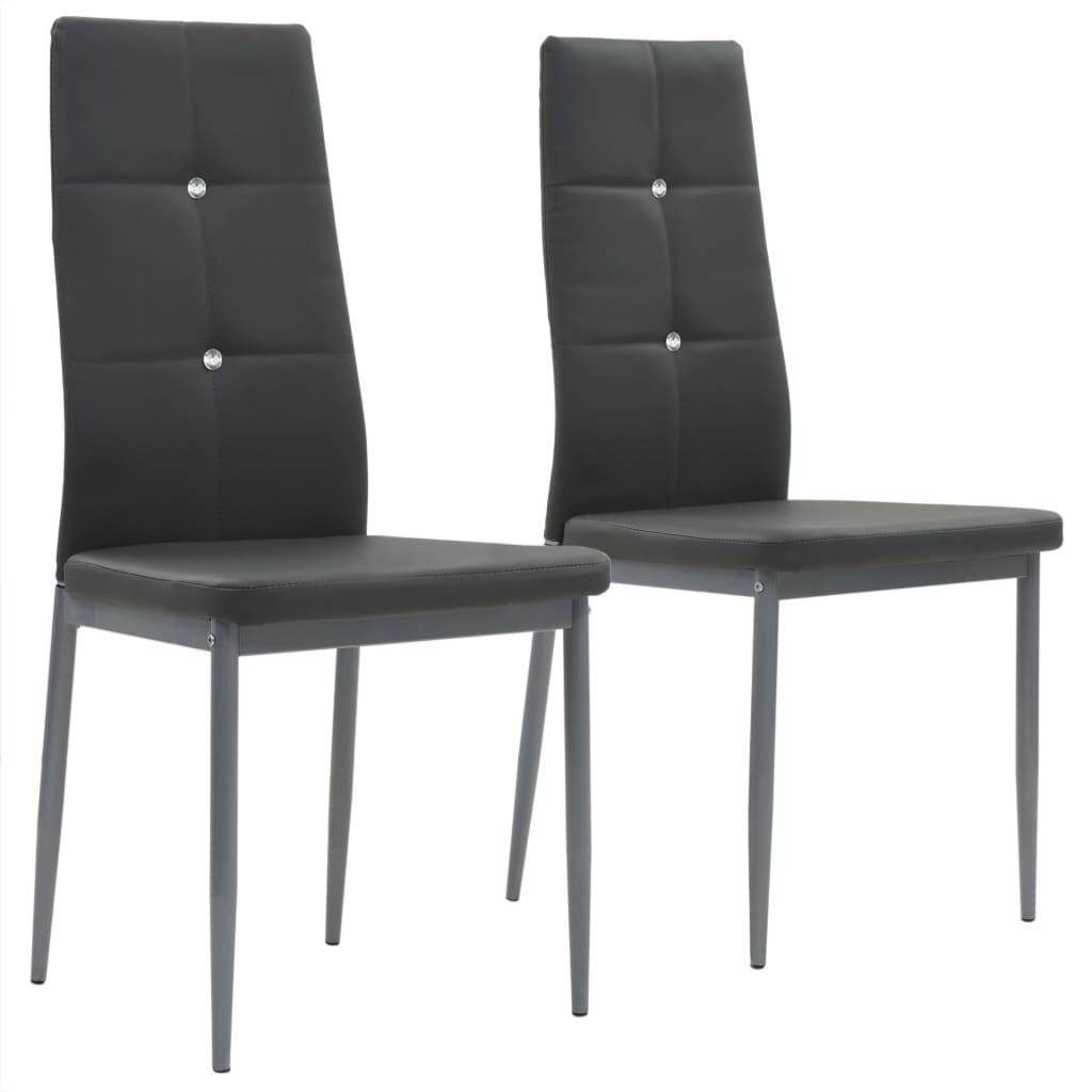 vidaXL Chaises de salle à manger 2 pcs similicuir gris
