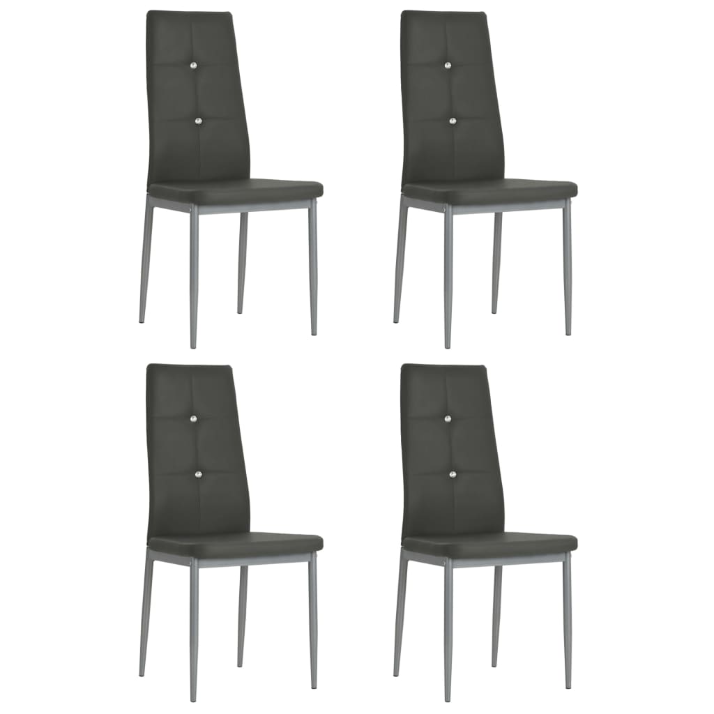 vidaXL Chaises de salle à manger 2 pcs similicuir gris