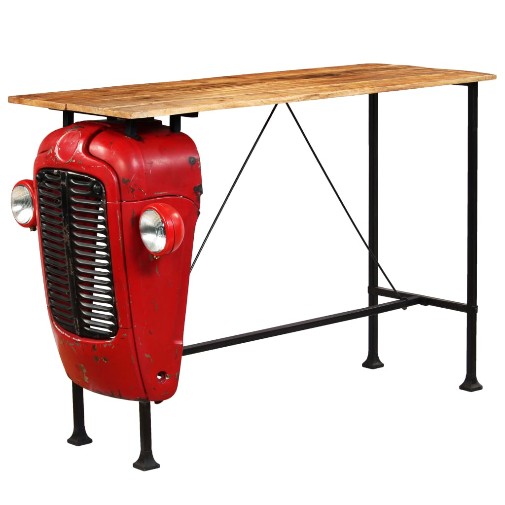 vidaXL Tractor Bar Table 60x150x107 cm Solid Mango Wood Red