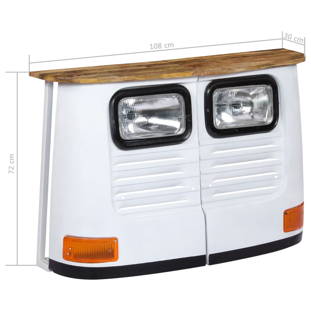 vidaXL Dressoir vrachtwagen massief mangohout wit