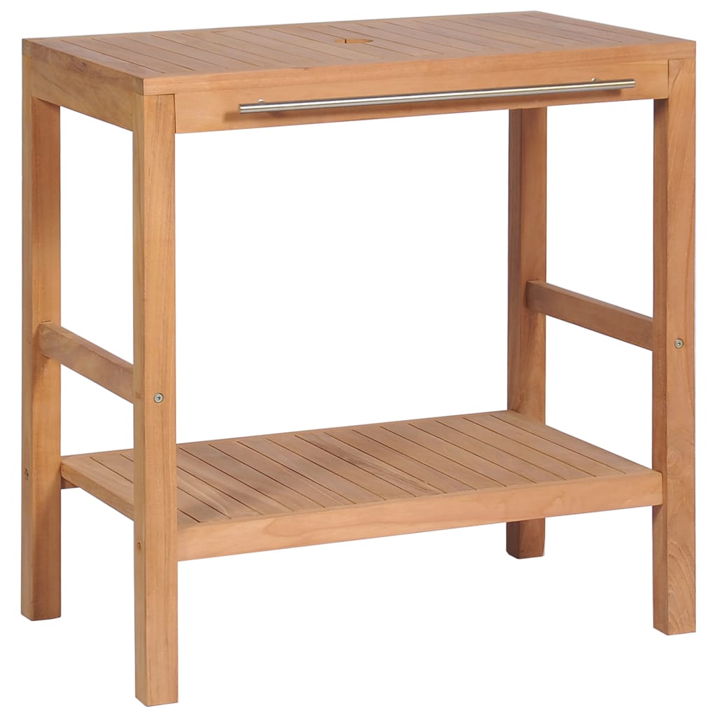 vidaXL Badkamer wastafelkast 74x45x75 cm massief teakhout