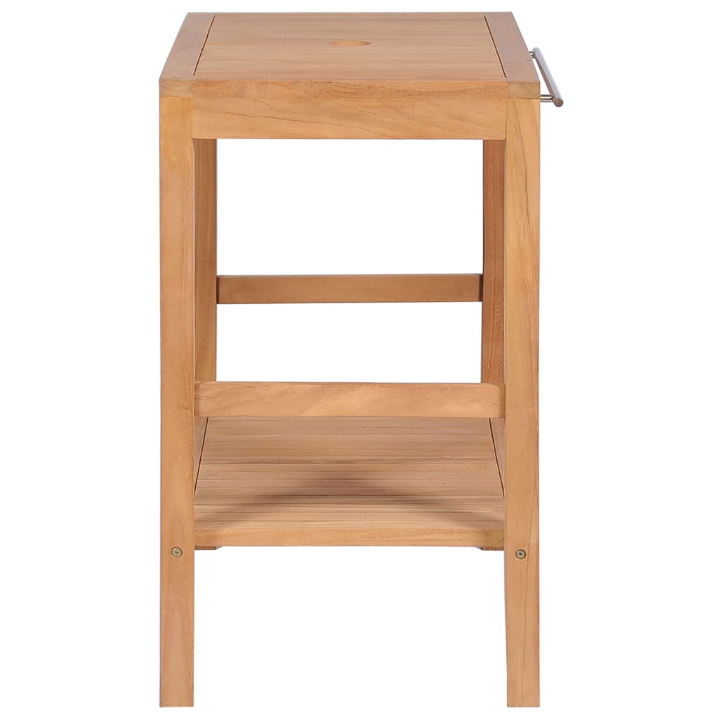 vidaXL Badkamer wastafelkast 74x45x75 cm massief teakhout