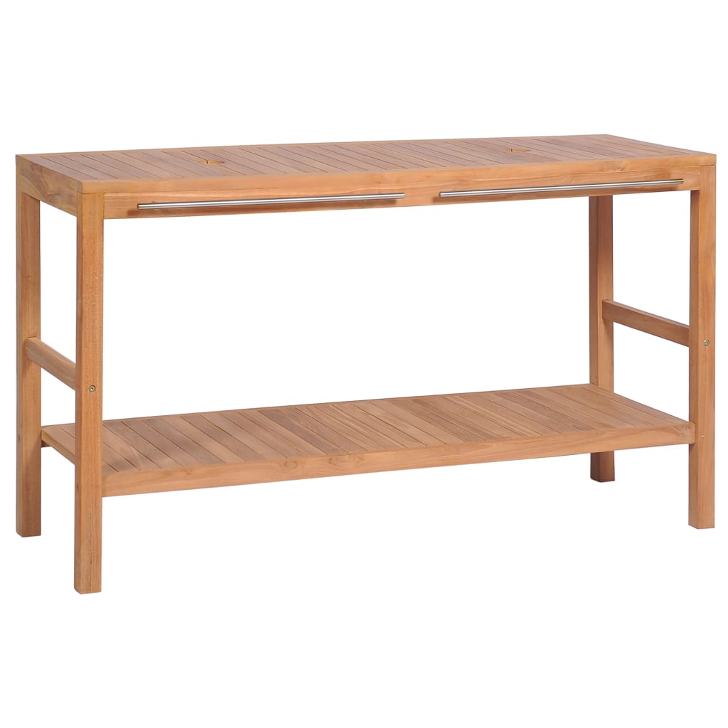 vidaXL Bathroom Vanity Cabinet 132x45x75 cm Solid Teak Wood