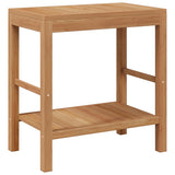 vidaXL Bathroom Vanity Cabinet with River Stone Sink Teak