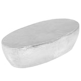 vidaXL coffee table 100x50x28 cm hammered aluminium silver