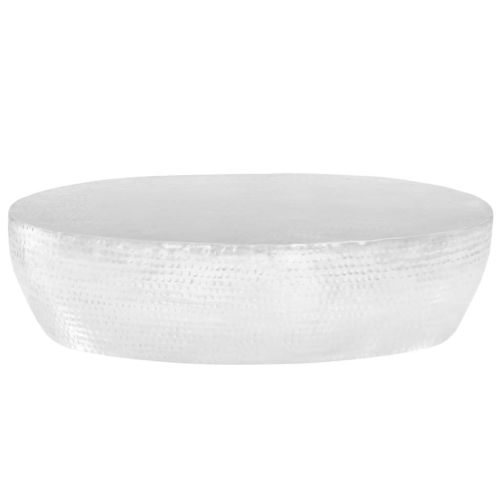vidaXL coffee table 100x50x28 cm hammered aluminium silver