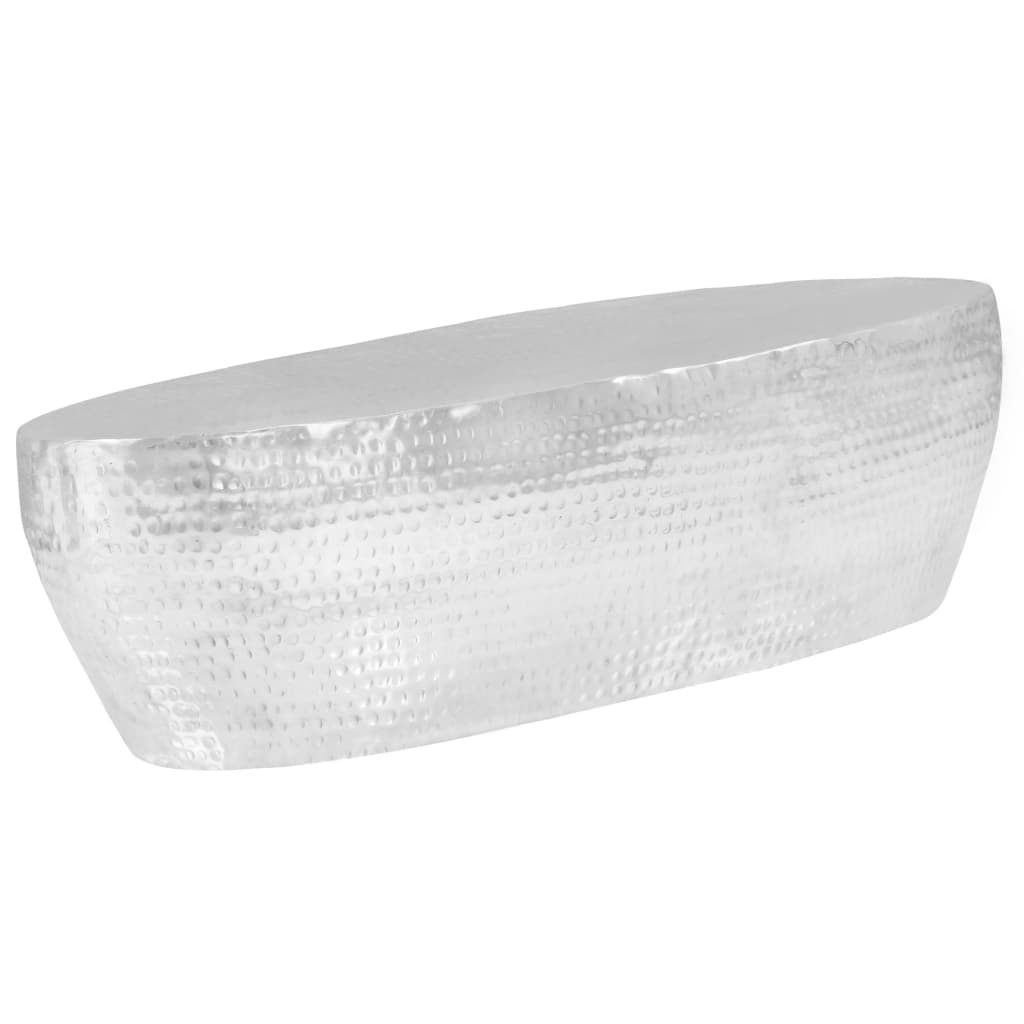 vidaXL coffee table 100x50x28 cm hammered aluminium silver
