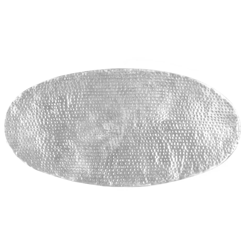 vidaXL coffee table 100x50x28 cm hammered aluminium silver