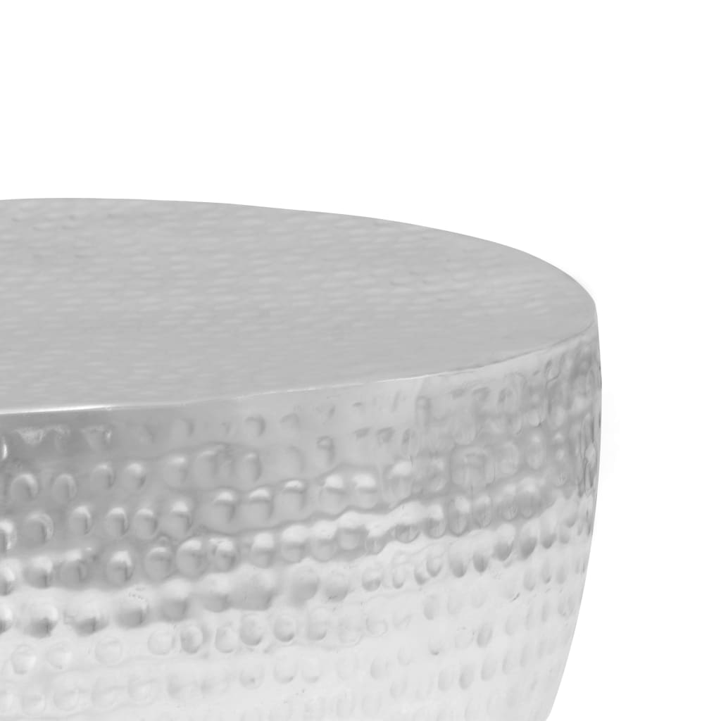 vidaXL coffee table 100x50x28 cm hammered aluminium silver