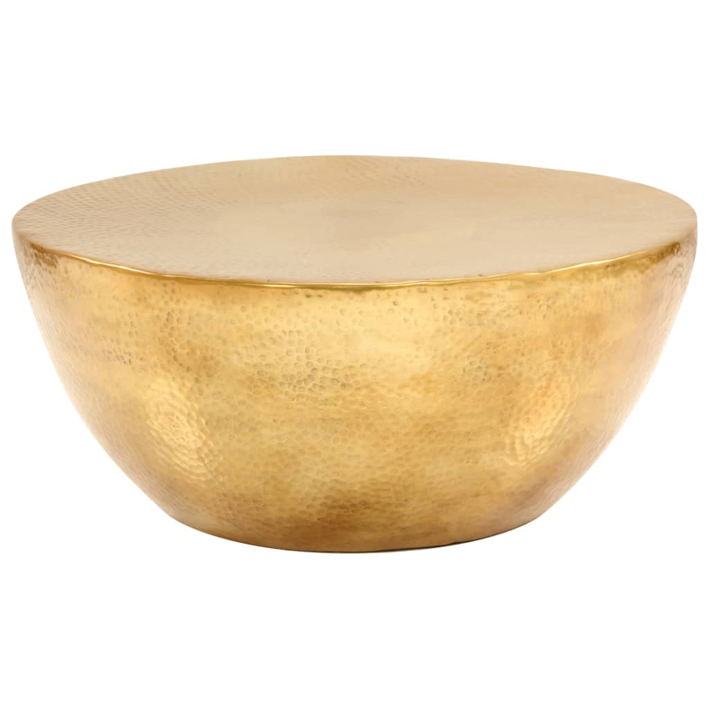 vidaXL Coffee table 70x30 cm hammered aluminium brass-coloured