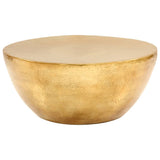 vidaXL Coffee table 70x30 cm hammered aluminium brass-coloured