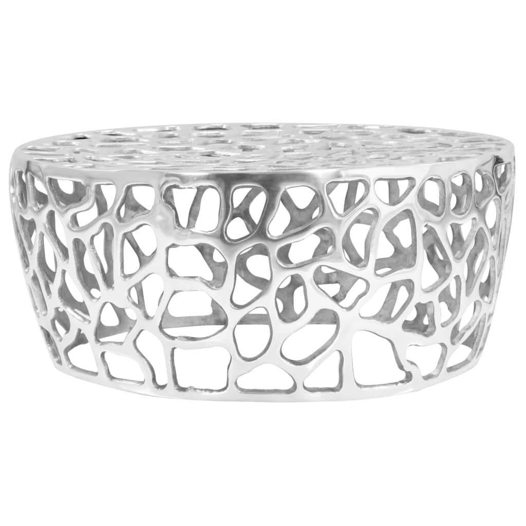 vidaXL Coffee Table 70x30 cm Cast Aluminum Silver-colored