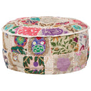 vidaXL Poef patchwork rond handgemaakt 40x20 cm katoen rood