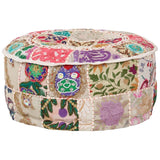 vidaXL Patchwork Round Handmade Pouf 40x20 cm Cotton Red