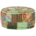 vidaXL Poef patchwork rond handgemaakt 40x20 cm katoen rood