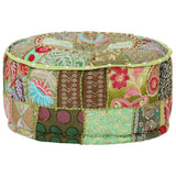 vidaXL Patchwork Round Handmade Pouf 40x20 cm Cotton Red