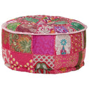 vidaXL Poef patchwork rond handgemaakt 40x20 cm katoen rood