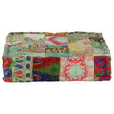 vidaXL Poef patchwork vierkant handgemaakt 50x50x12 cm katoen rood
