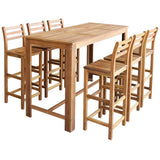 vidaXL 5-delige Bartafel et -stoelenset massief acaciahout
