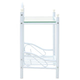 vidaXL Bedside cabinet 45x30.5x60 cm steel and tempered glass black
