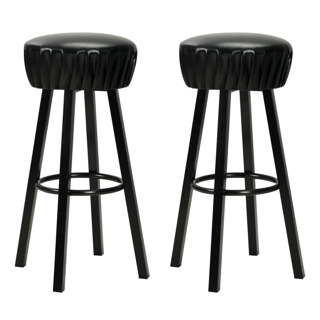 vidaXL Tabourets de bar 2 pcs similicuir noir
