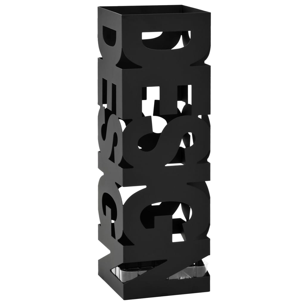 vidaXL Umbrella and Walking Stick Holder White Square Steel 48.5 cm