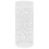 vidaXL Umbrella and Walking Stick Holder White Square Steel 48.5 cm