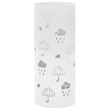 vidaXL Umbrella and Walking Stick Holder White Square Steel 48.5 cm