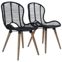 vidaXL Eetkamerstoelen 2 st natuurlijk rattan zwart