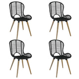 vidaXL Eetkamerstoelen 2 st natuurlijk rattan zwart