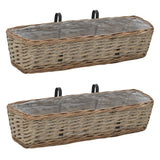 vidaXL Balkonbakken 2 st 40 cm wicker met PE-voering