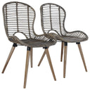 vidaXL Eetkamerstoelen 2 st natuurlijk rattan zwart