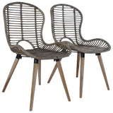 vidaXL Eetkamerstoelen 2 st natuurlijk rattan zwart
