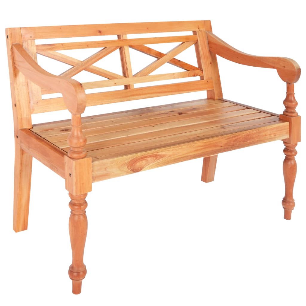 vidaXL Batavia Bench 98 cm Solid Mahogany Wood White